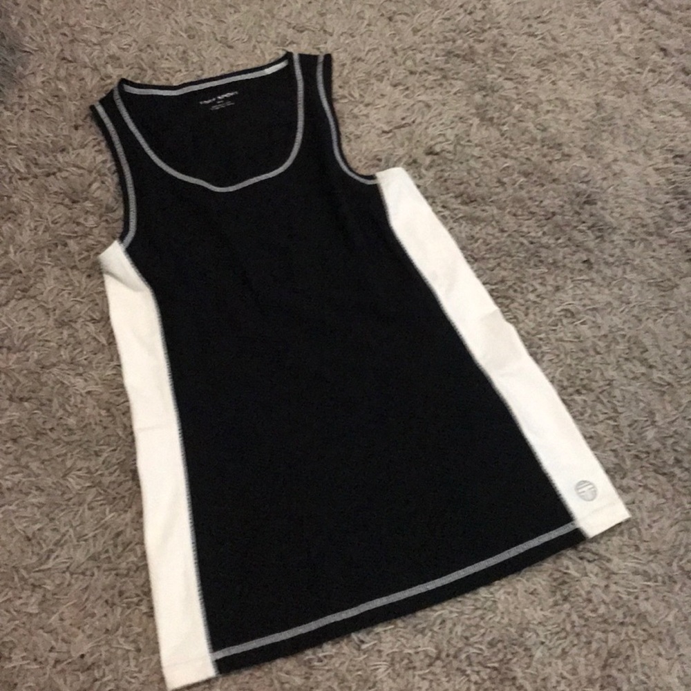 Tory Sport black and white mesh tank